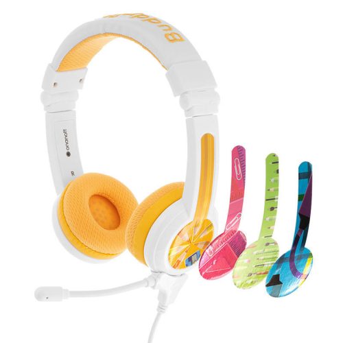 BuddyPhones kids headphones wired School+ (Yellow)