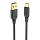 Cable USB 2.0 to USB-C Vention CTFBF LED 3A 1m (black)