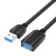 Extension Cable USB 3.0, male USB to female USB, Vention 3m (Black)