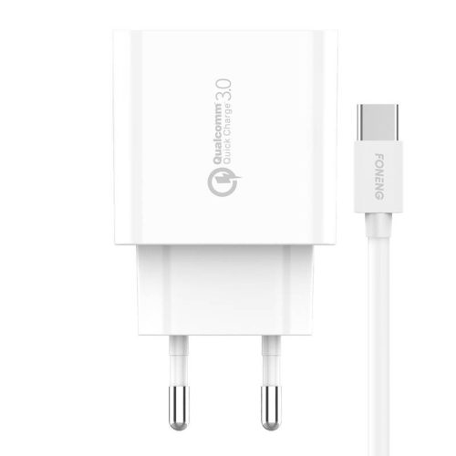 Fast charger Foneng 1x USB EU46 QC 3.0+ USB Type C cable