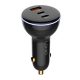 LDNIO C102 Car Charger, USB + 2x USB-C, 160W + USB to Micro USB Cable (Black)