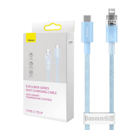 Fast Charging cable Baseus USB-C to Lightning  Explorer Series 2m, 20W (blue)