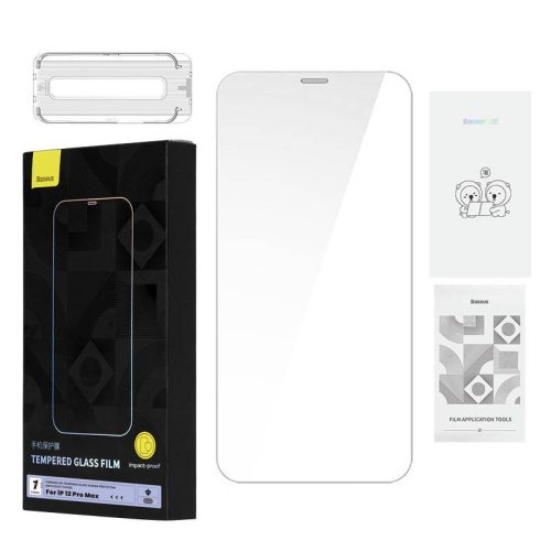 Tempered Glass Baseus 0.4mm Iphone 12 Pro  MAX + cleaning kit