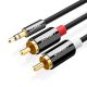 UGREEN AV116 kábel 3,5 mm-es Jack 2RCA-hoz (Cinch) 2m (fekete)