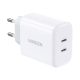 Ugreen CD243 adapter, 2x USB-c, 40 W  (fehér)