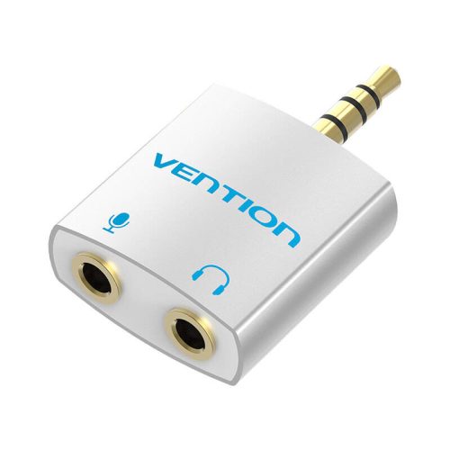 Adapter audio Vention BDBW0 4-pole 3.5mm male to 2x 3.5mm female silver 0.25m