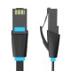 Flat network cable cat.6 UTP Vention IBJBK 8m Black