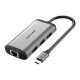 USB-C Docking Station to HDMI, 3x USB3.0, RJ45, PD 0.15m Vention CNCHB, gray