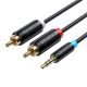 3.5mm Male to 2x Male RCA Cable 3m Vention BCLBI Black