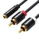 3.5mm Female to 2x RCA Male Audio Cable 2m Vention VAB-R01-B200 Black