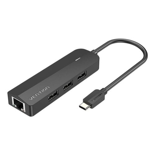 USB-C to 3x USB 2.0, RJ45, Micro-B Hub Vention TGOBB 0.15m, Black