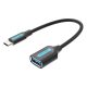 USB-C 3.1 Male to USB-A Female OTG Cable Vention CCVBB 0.15m, Black, PVC