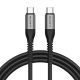 USB-C to USB-C cable Lention 60W, 2m (black)