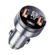 Car Charger 2xUSB-A+USB-C 80W Essager LED (grey)