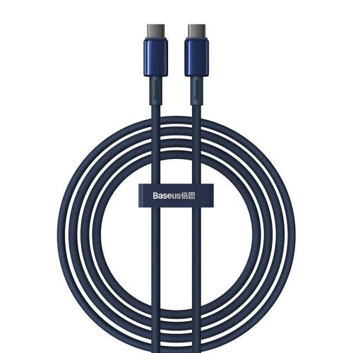 Cable USB-C to USB-C Baseus Tungsten Gold, 100W, 2m (blue)