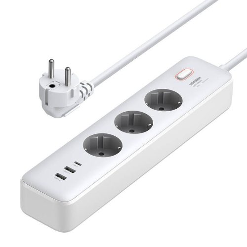 Ugreen CD286 power strip 3x AC, 2x USB, USB-C, 30W, 2m (white)