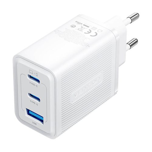 Wall charger, Vention, FERW0-EU,  2xUSB-C, USB- A, 65W/65W/30W, GaN (white)