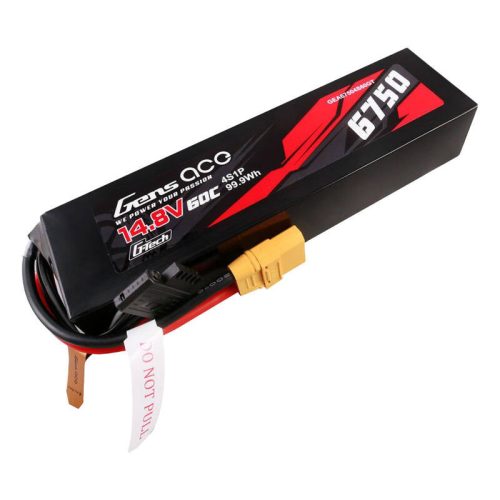 Gens ace G-Tech 6750mAh 14.8V 60C 4S1P Lipo Battery Pack PC material case with XT90 plug