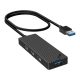 Adapter Hub 4 in 1, INVZI, MH04, 4x USB 3.0 (black)