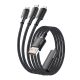 USB-A 3in1 cable, Essager, EXCMTL-JJ01-P, USB-C/Lightning/Micro, 100W, 1.2m (black)