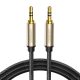 AUX cable mini jack 3.5mm Ugreen AV125, gold-plated, 3m (gray)