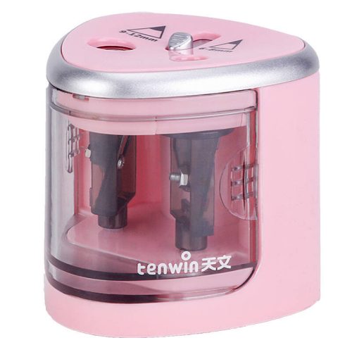 Double Hole Pencil Sharpener Tenwin 8004-3 Battery (pink)