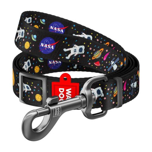 Waudog nylon dog leash, pattern "NASA21", width 20 mm, length 122 cm.