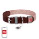 Dog collar made of natural leather and recycled material with QR code Waudog size L, width 25 mm, brown