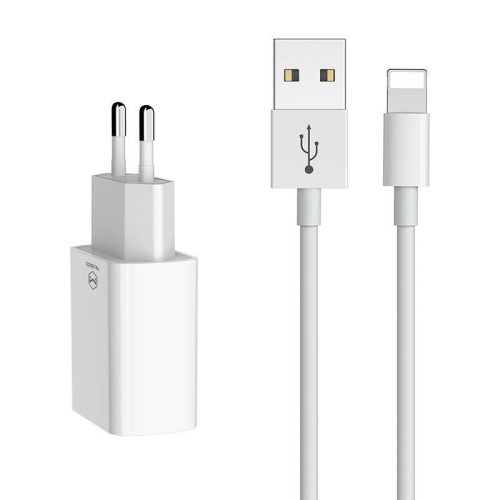 Dual USB charger Mcdodo CH-6720 (EU) Lightning 1m Travel set (white)