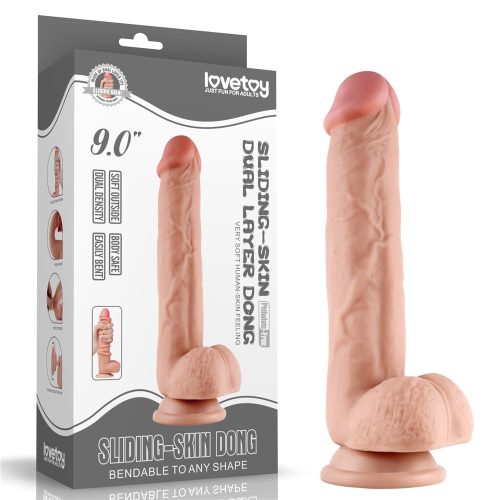 9.0'' Sliding Skin Dual Layer Dong Flesh