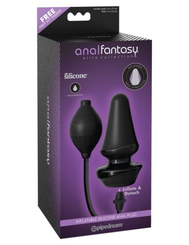 Inflatable Silicone Butt Plug  Black