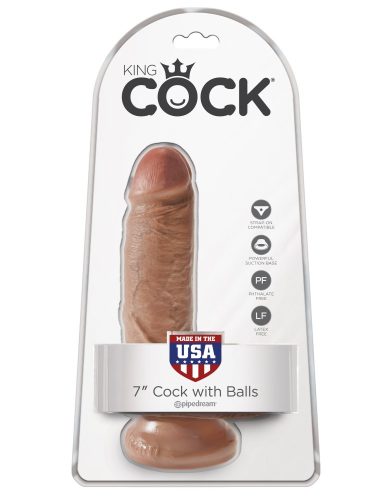 7" Cock with Balls  Tan