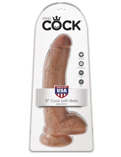 9" Cock with Balls  Tan