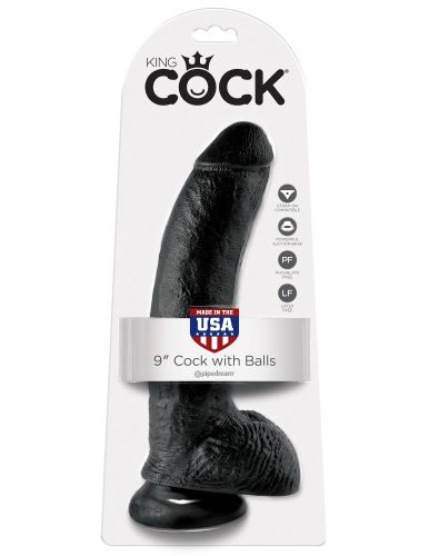 9" Cock with Balls  Black