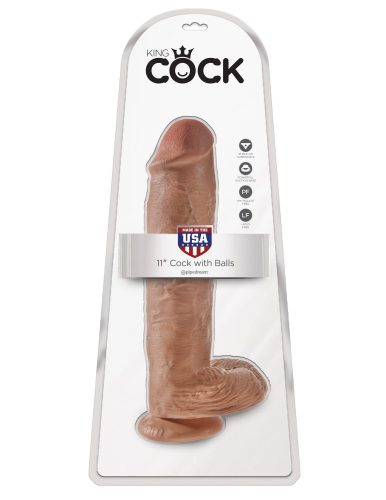 11" Cock with Balls  Tan