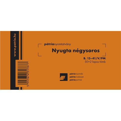 Nyugta (négysoros) 50x2 lapos tömb