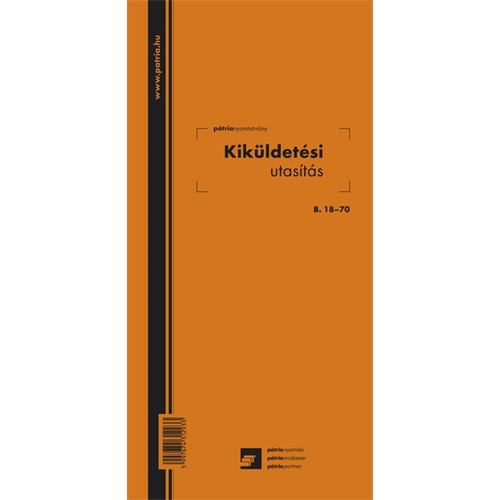 Kiküldetési utasítás (belföldi) 50 lapos tömb 140x285 mm