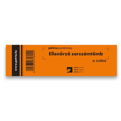 Ellenőrző sorszámtömb 100 lapos 146x40 mm zöld