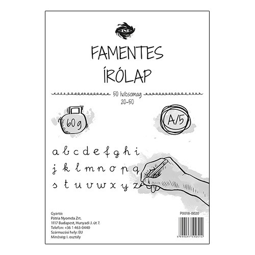 Írólap pd A/5 famentes 20-50