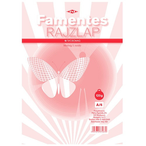 Rajzlap famentes A/4 120 g 10 lap/csomag nejlonos