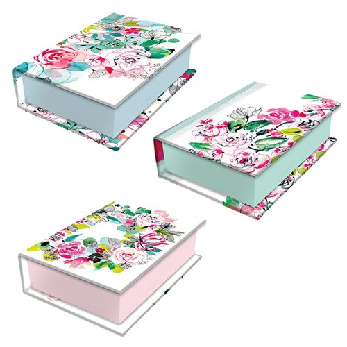 Ajándékdoboz Clairefontaine Blooming 9,5x6,5x3,0 cm, mágneses záródás, vegyes