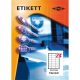 Etikett címke pd 70x37 mm szegély nélküli 100 ív 2400 db/doboz