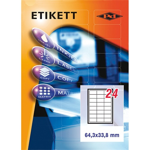 Etikett címke pd 64.3x33.8 mm szegéllyel 10 ív 240 db/csomag