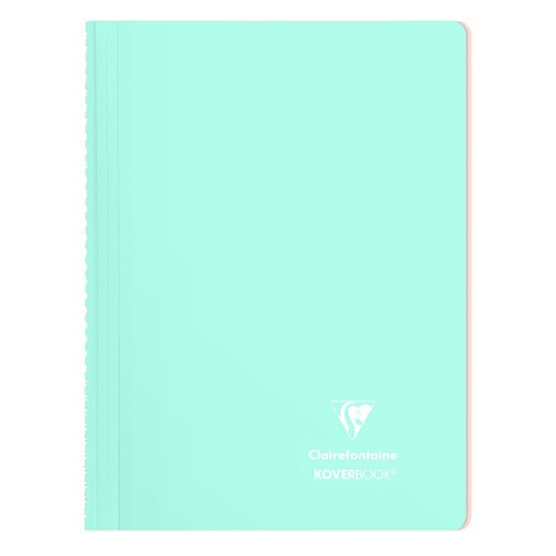 Spirálfüzet Clairefontaine Koverbook Blush A/4 80 lapos PP borítású vonalas menta