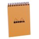 Jegyzettömb spirálos Clairefontaine Rhodia Orange A/6 80 lapos kockás