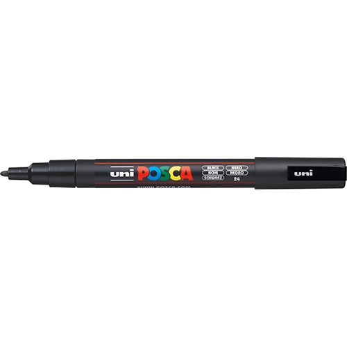 Marker Uni dekor Posca PC-3M Fekete 0,9-1,3 mm