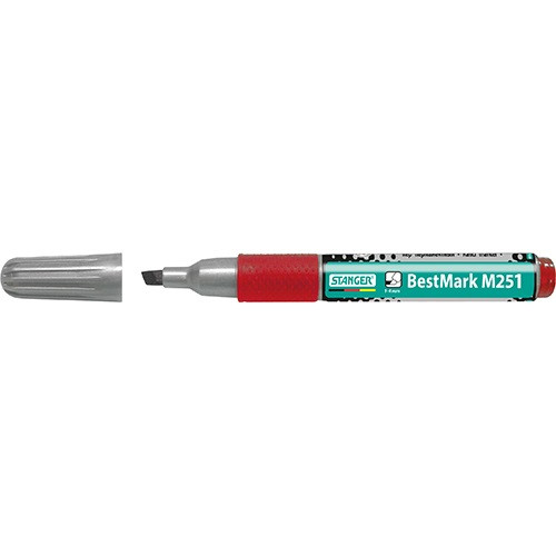 Marker Stanger M251 Soft Grip permanent vágott 1-4 mm piros