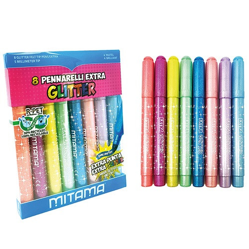 Marker Mitama Jumbo Glitter csillámos 8 db-os klt.