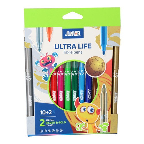 Színes rostirón Junior Ultra life, 10+2 darabos