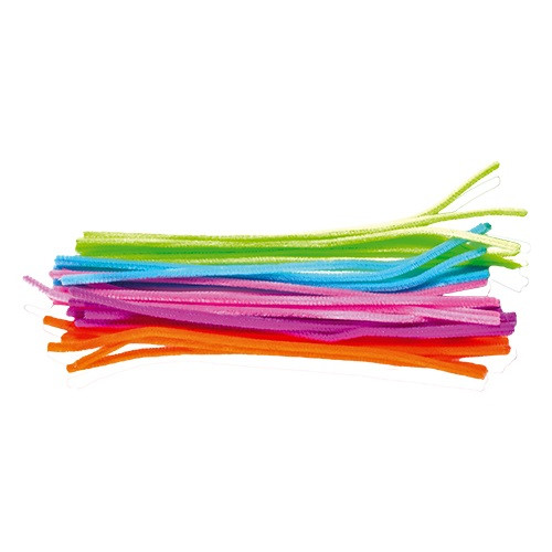 Kreatív Junior zseníliaszál vegyes neon színek, 30cm, 25 db/csomag, 6 mm